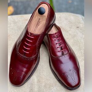 Allen Edmonds Cornwallis Men’s Leather Oxfords Sz 11D in RARE Burgundy Color